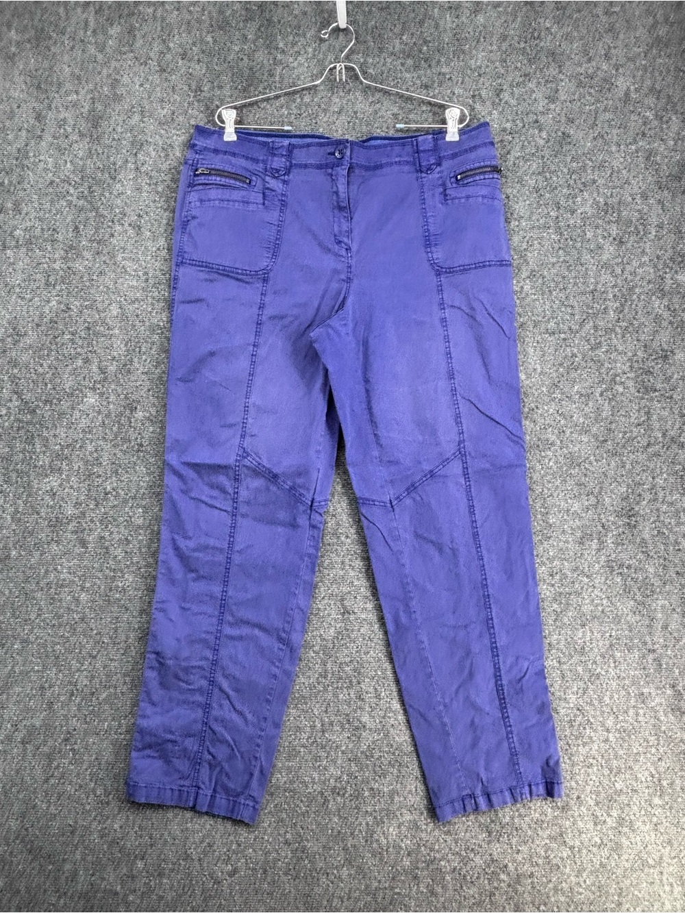 So Slimming Chicos Purple Gorpcore Utility Casual Pants High Rise Women’s 16